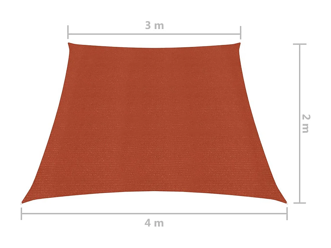 Voile d'ombrage 160 g-m² Terre cuite 3-4x2 m PEHD