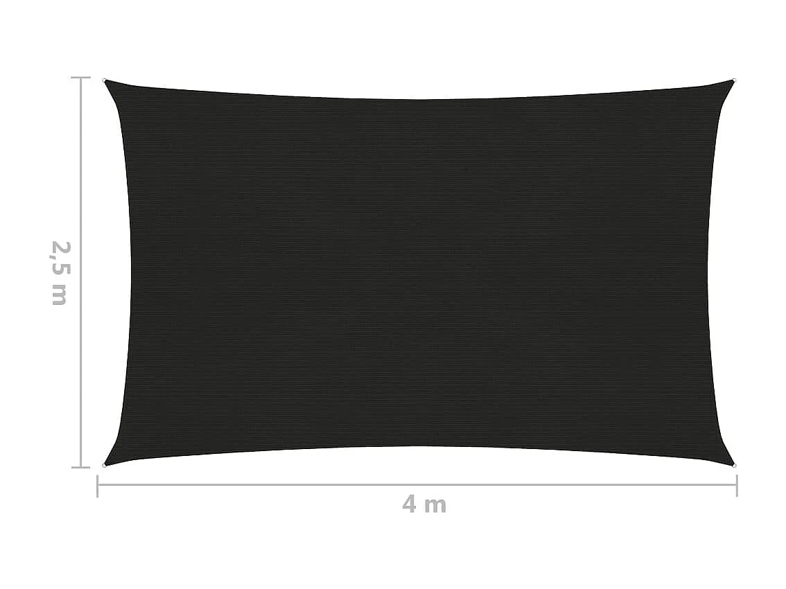 Voile d'ombrage 160 g-m² Noir 2,5x4 m PEHD