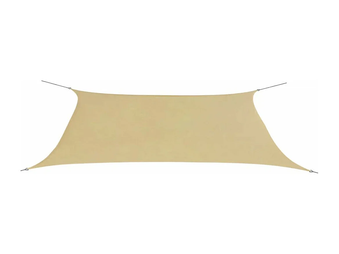 Parasol en tissu Oxford rectangulaire beige 4x6 m