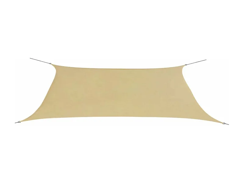 Parasol en tissu Oxford rectangulaire beige 4x6 m