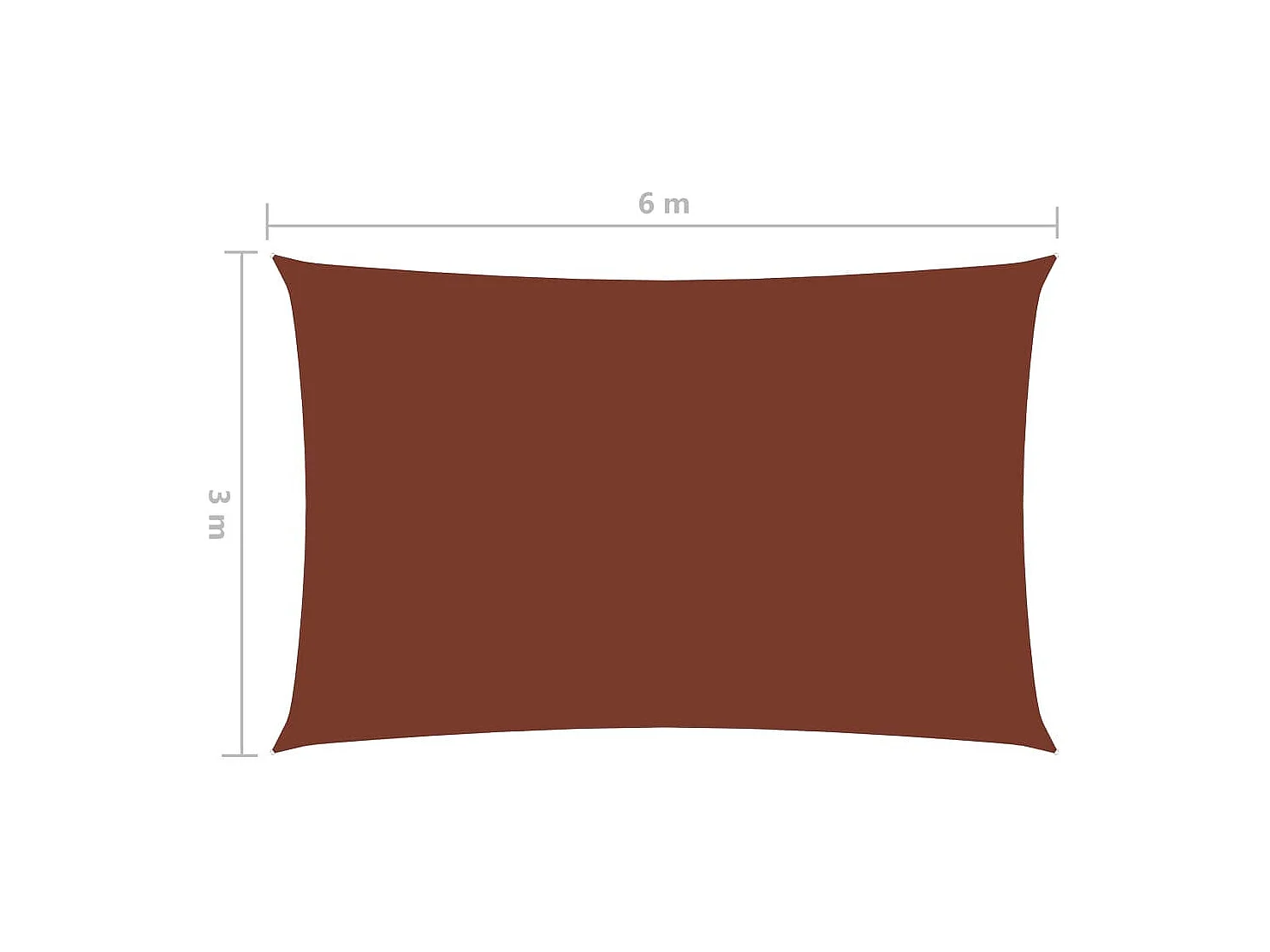 Voile de parasol Tissu Oxford rectangulaire 3x6 m Terre cuite