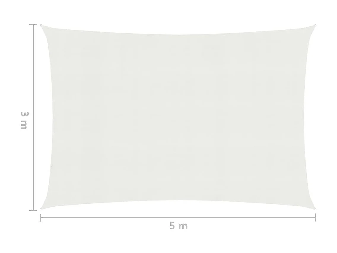 Voile d'ombrage 160 g-m² Blanc 3x5 m PEHD