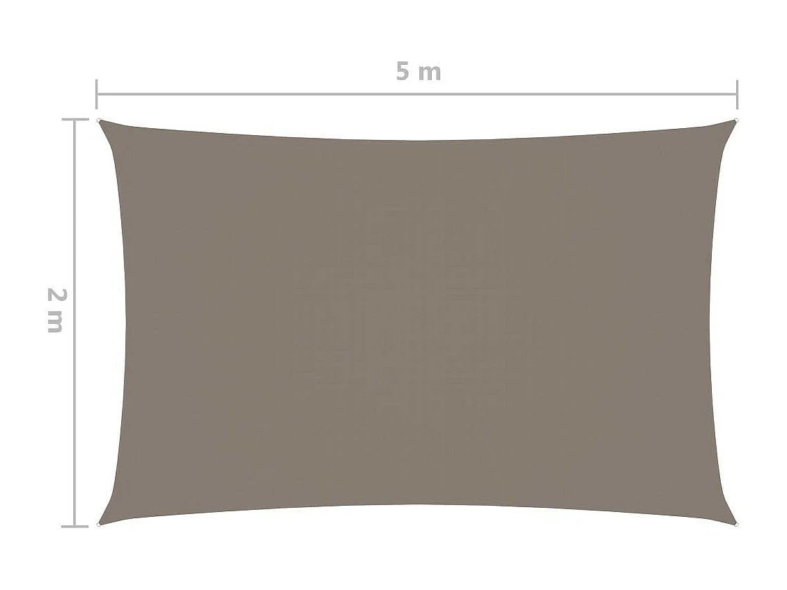 Voile de parasol Tissu Oxford rectangulaire 2x5 m Taupe