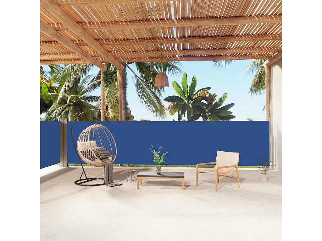 Auvent latéral rétractable Bleu 140x1000