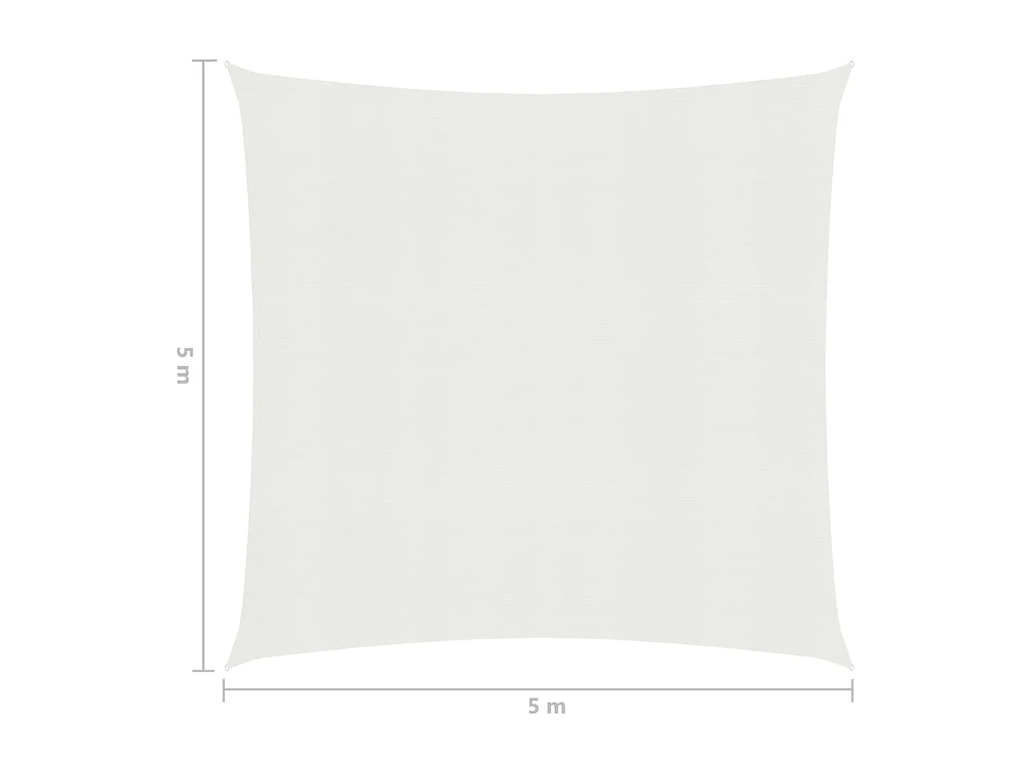 Voile d'ombrage 160 g-m² Blanc 5x5 m PEHD