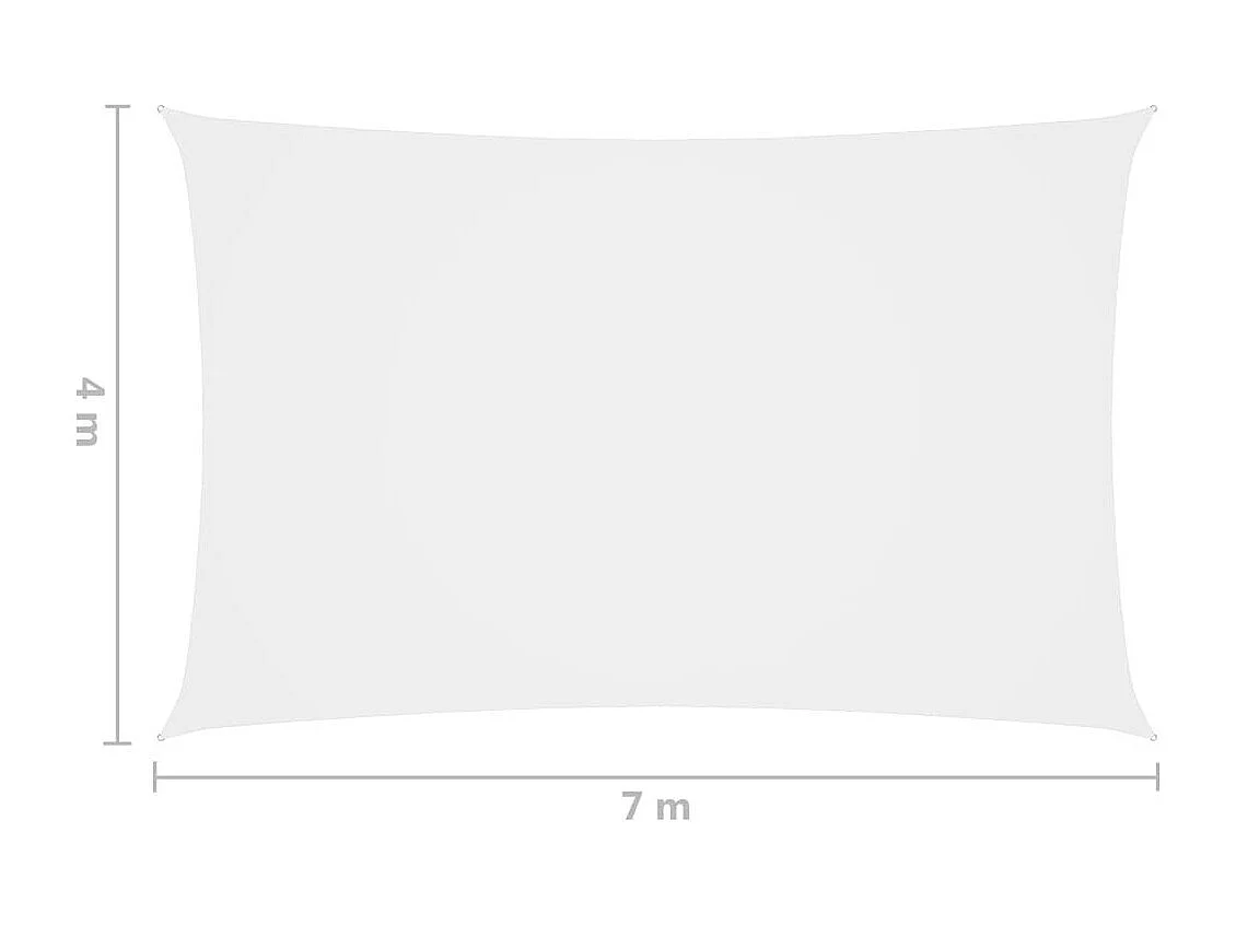Voile de parasol Tissu Oxford rectangulaire 4x7 m Blanc