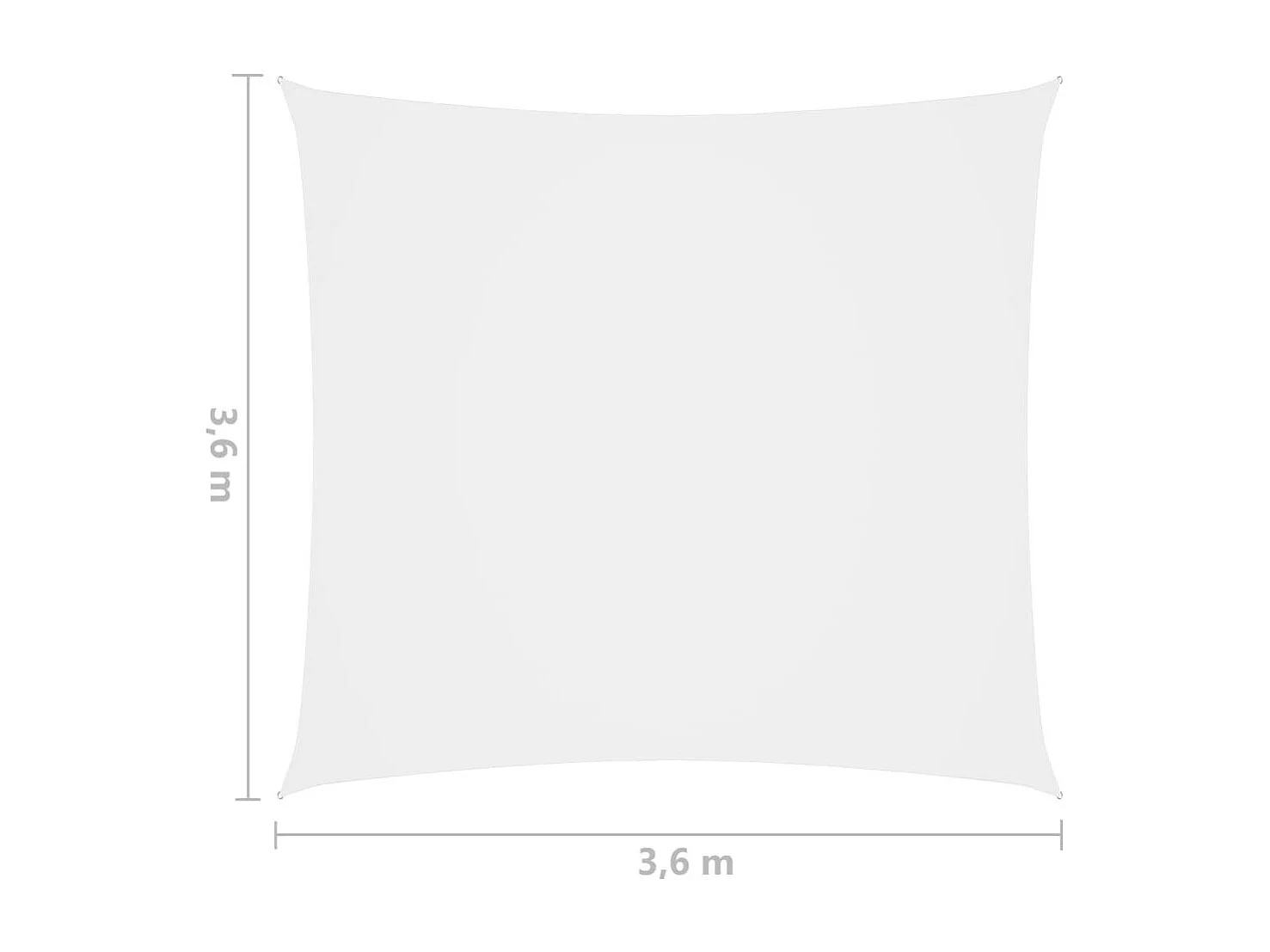 Voile de parasol Tissu Oxford carré 3,6x3,6 m Blanc