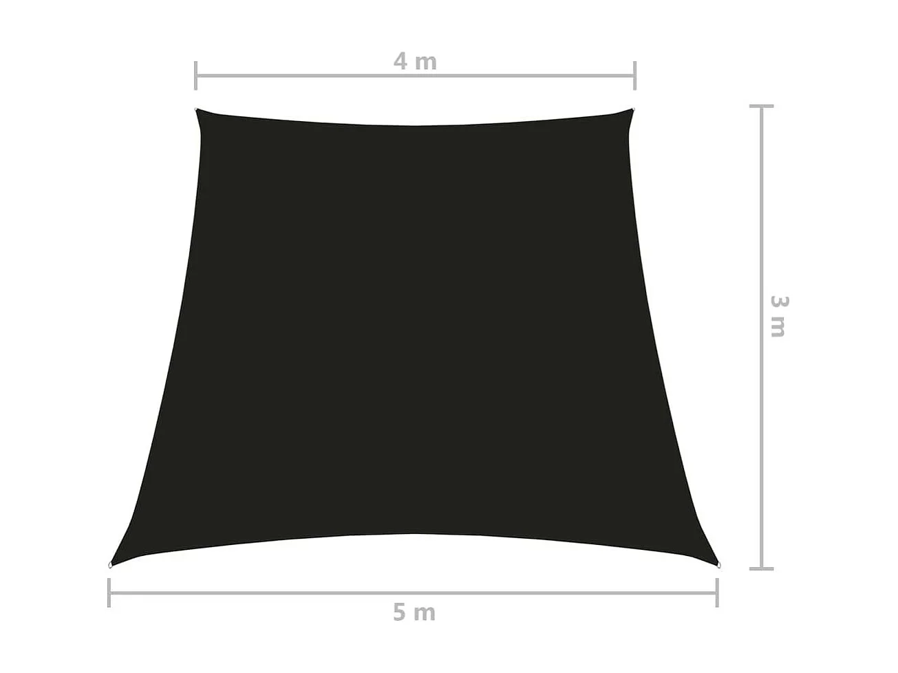 Voile de parasol Tissu Oxford trapèze 4-5x3 m Noir
