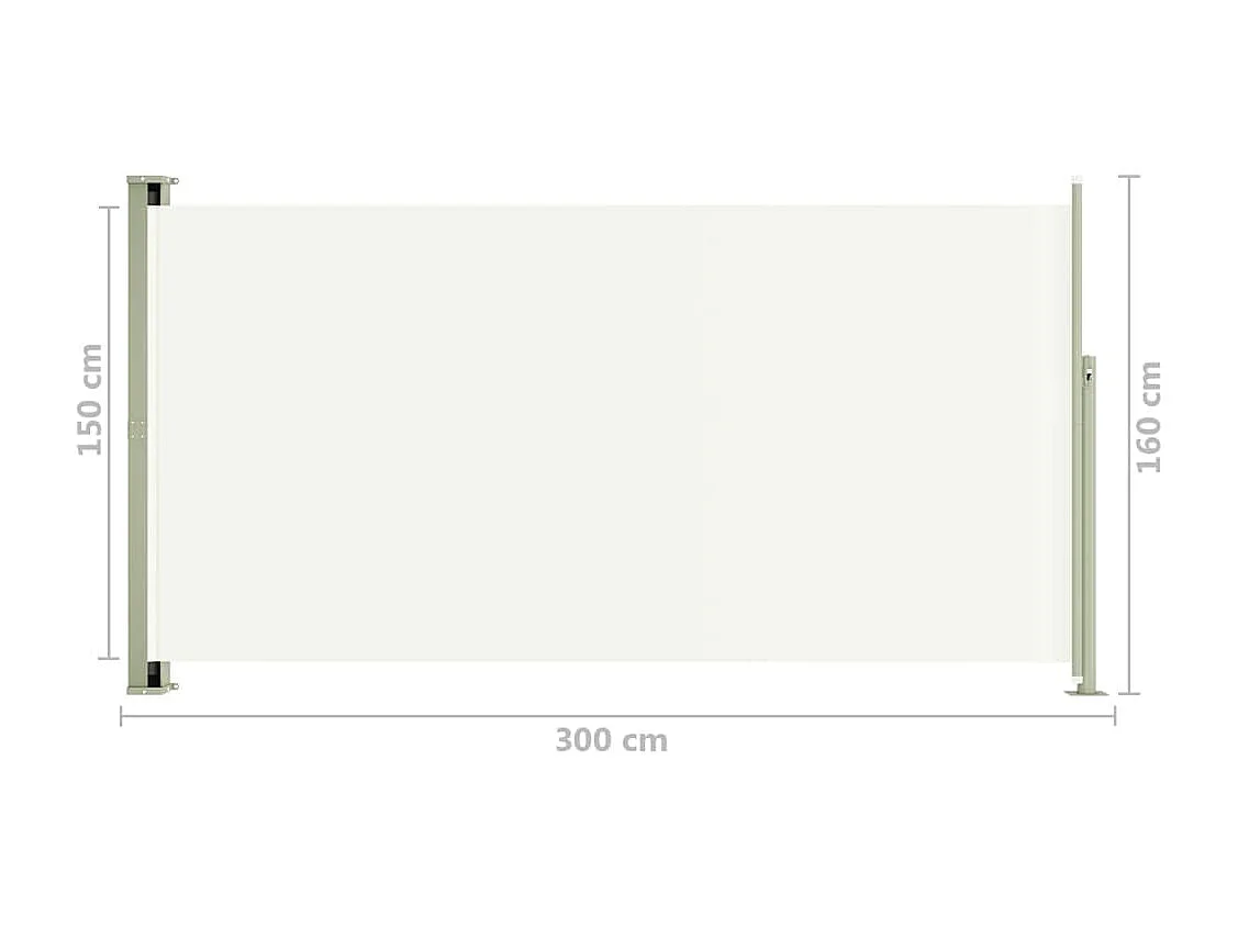 Auvent latéral rétractable de patio 160x300 Crème