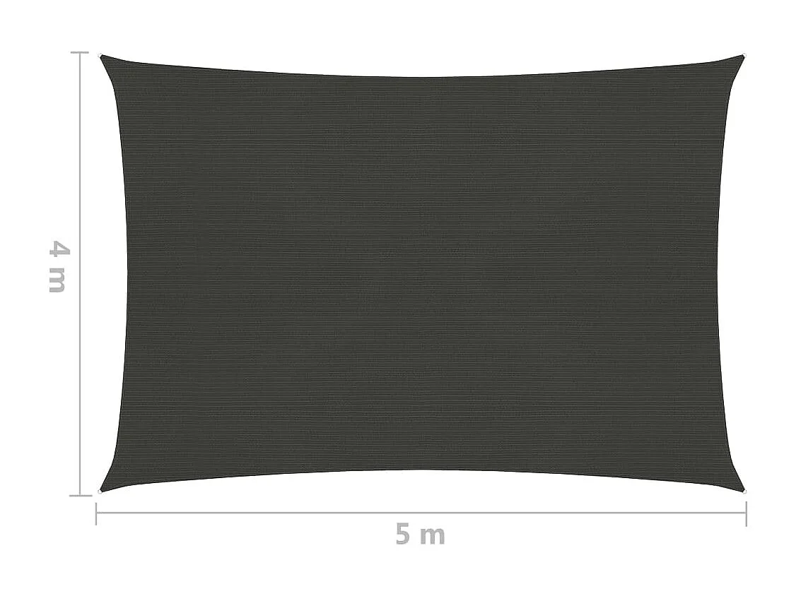 Voile d'ombrage 160 g-m² Anthracite 4x5 m PEHD