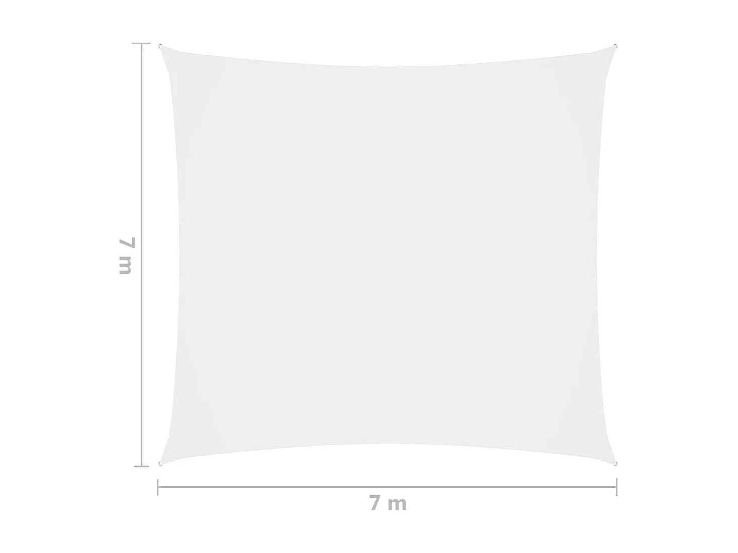 Voile de parasol Tissu Oxford carré 7x7 m Blanc