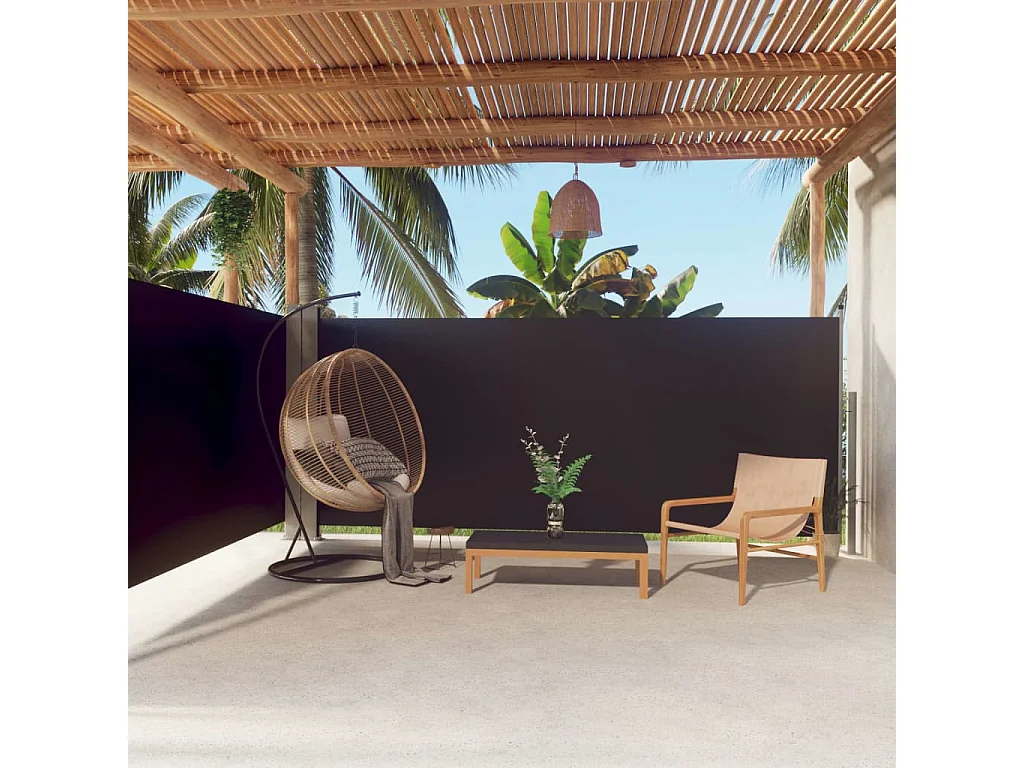 Auvent latéral rétractable Noir 160x600