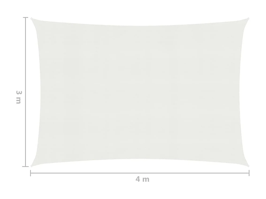 Voile d'ombrage 160 g-m² Blanc 3x4 m PEHD