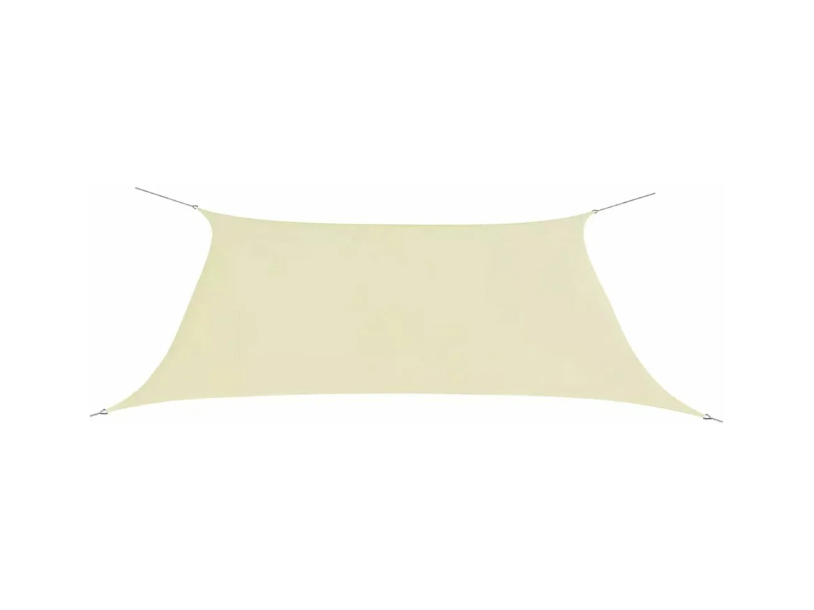 Parasol en tissu Oxford rectangulaire 2 x 4 m Crème