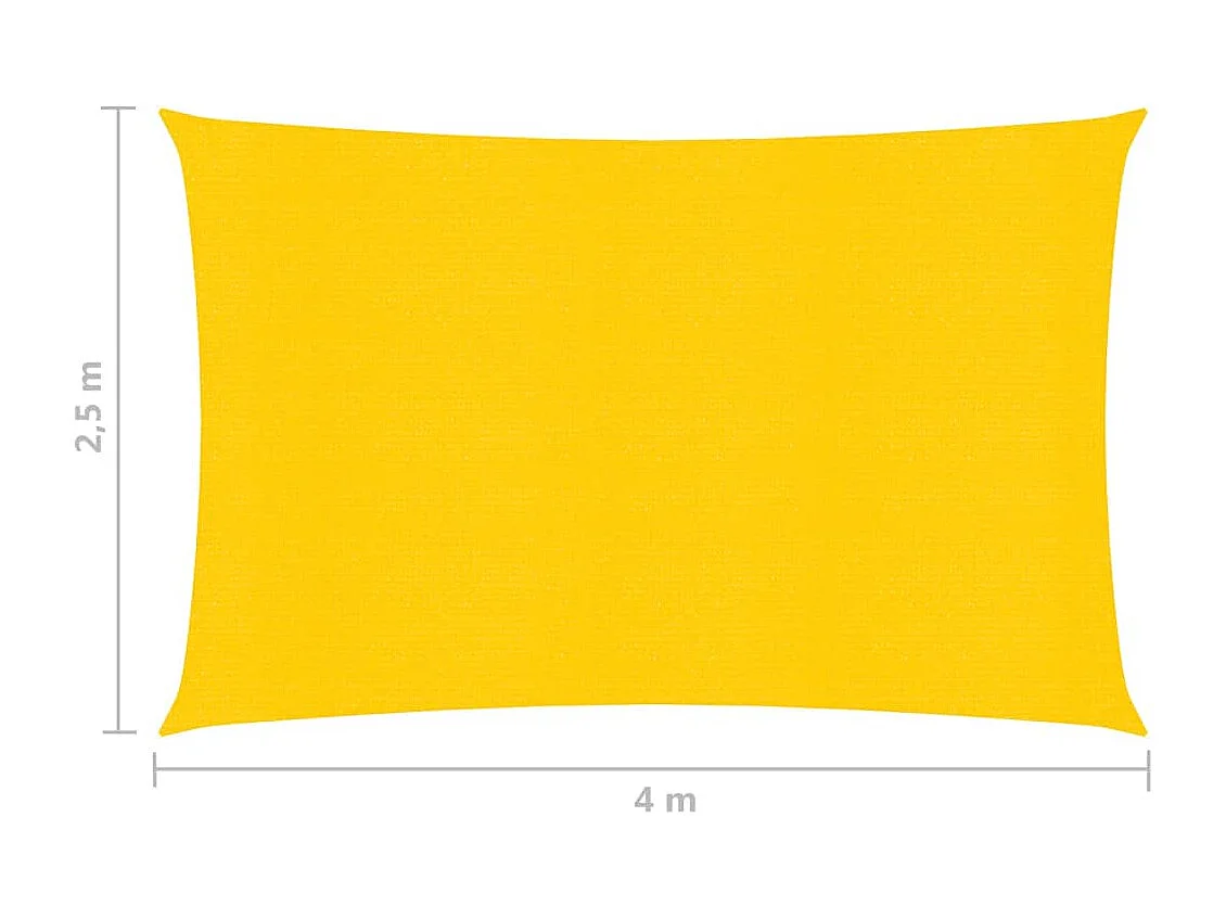 Voile d'ombrage 160 g-m² Jaune 2,5x4 m PEHD