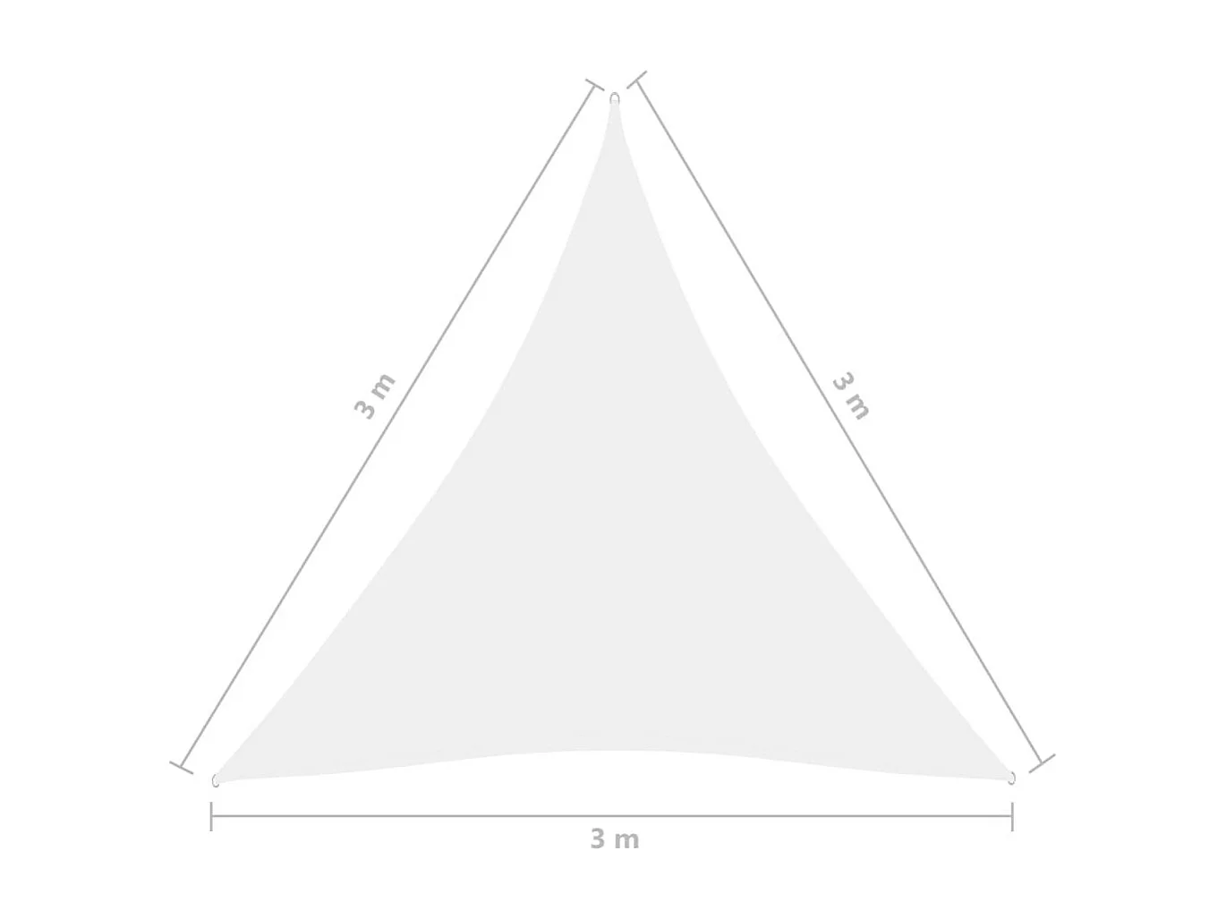 Voile de parasol Tissu Oxford triangulaire 3x3x3 m Blanc