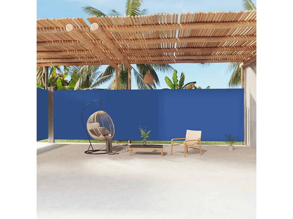 Auvent latéral rétractable Bleu 220x1200