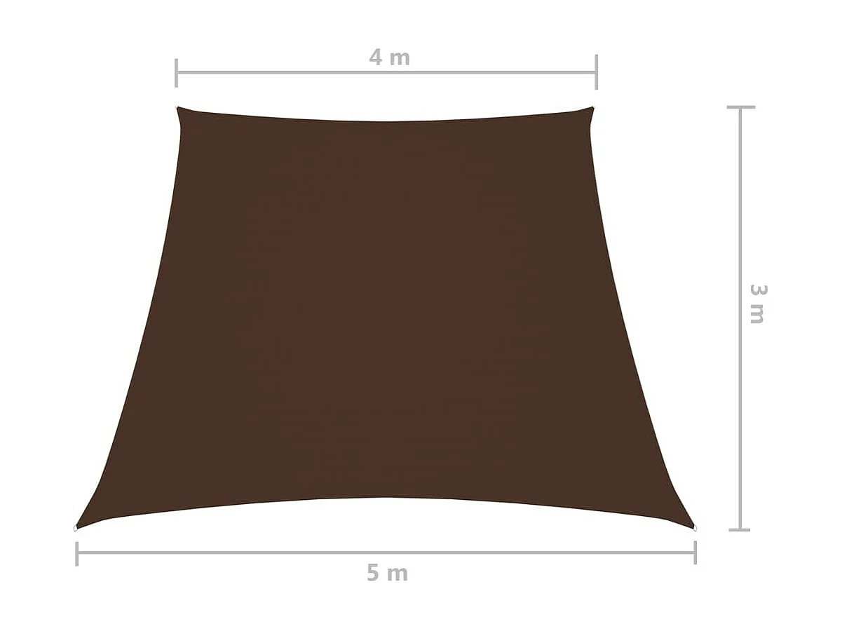 Voile de parasol Tissu Oxford trapèze 4-5x3 m Marron
