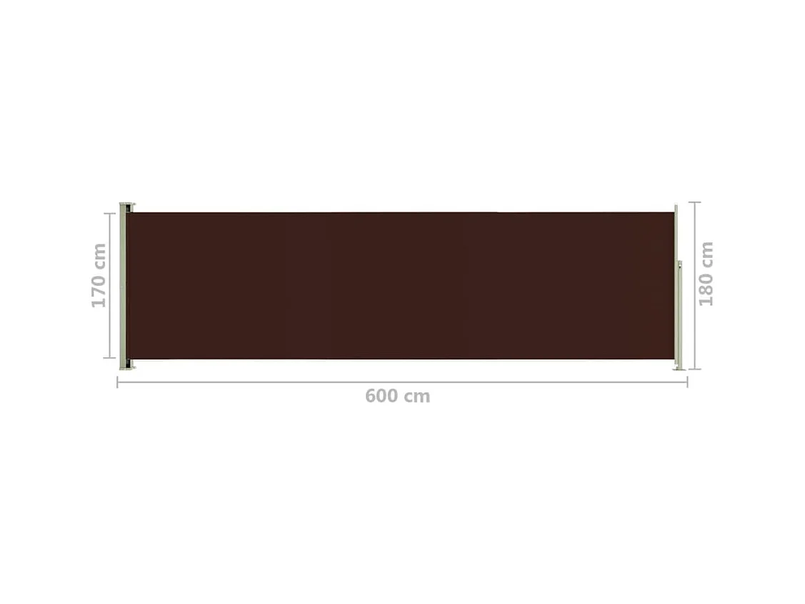 Auvent latéral rétractable de patio 180x600 Marron