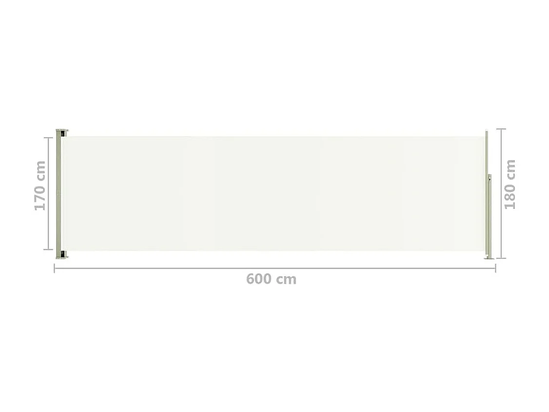 Auvent latéral rétractable de patio 180x600 Crème