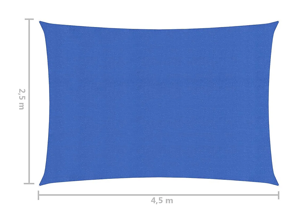 Voile d'ombrage 160 g-m² Bleu 2,5x4,5 m PEHD