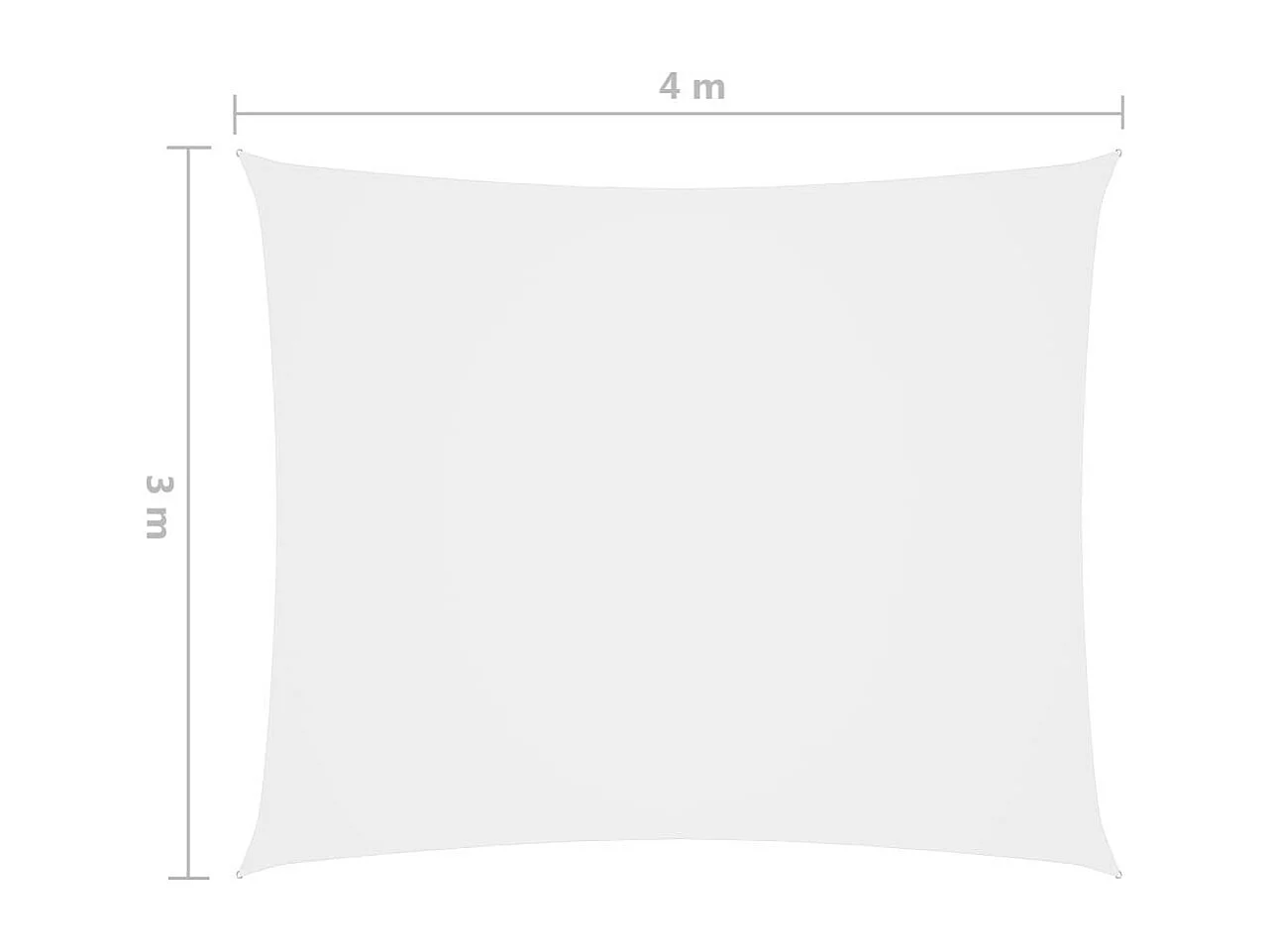 Voile de parasol Tissu Oxford rectangulaire 3x4 m Blanc