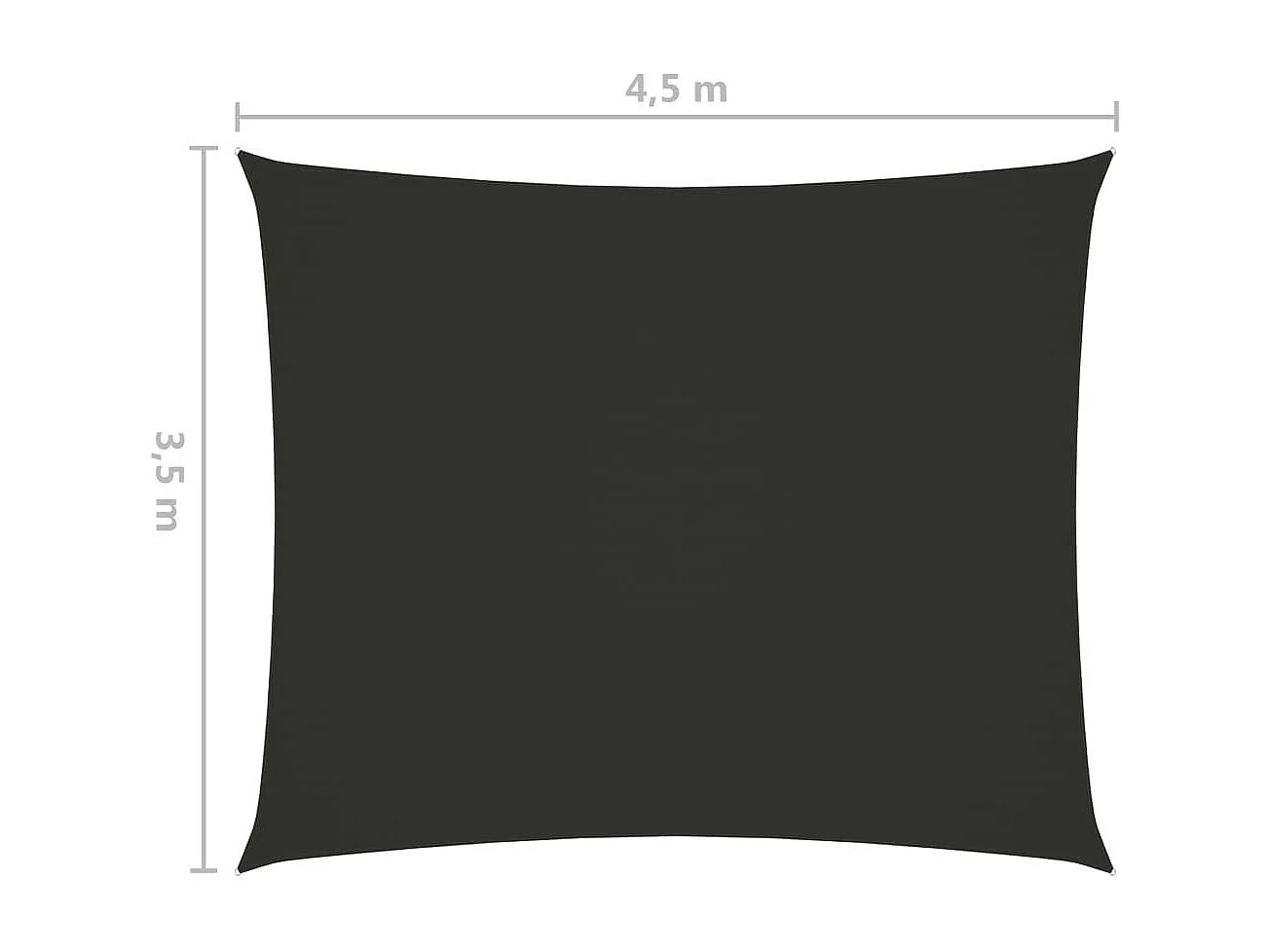 Voile de parasol Tissu Oxford rectangulaire 3,5x4,5m Anthracite