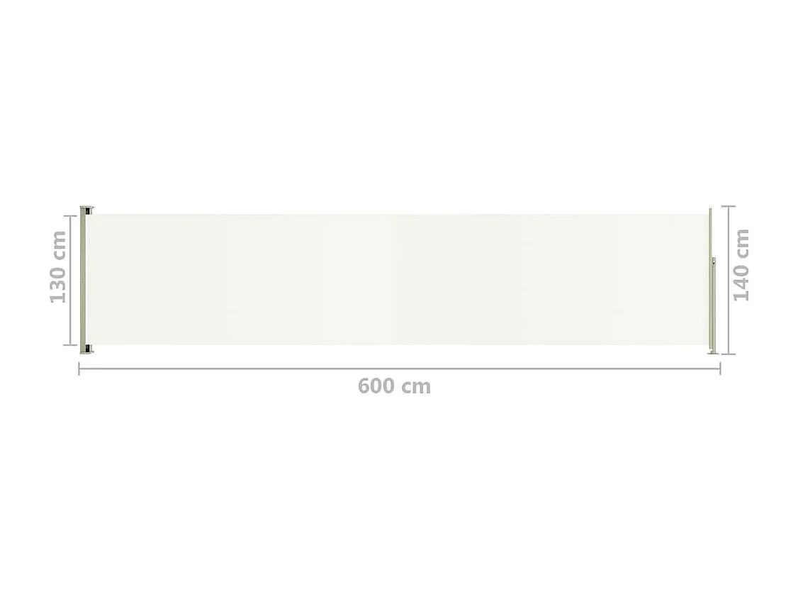 Auvent latéral rétractable de patio 140x600 Crème 2