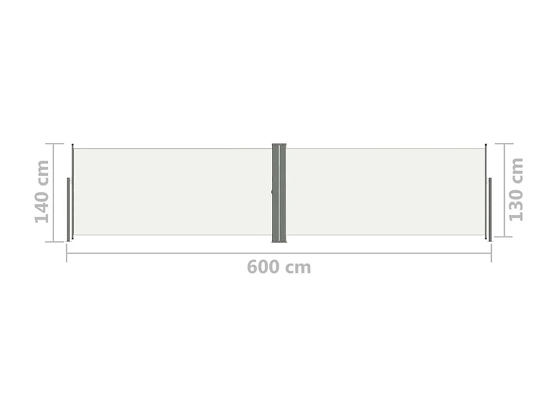 Auvent latéral rétractable Crème 140x600