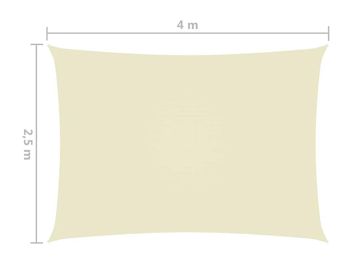Voile de parasol Tissu Oxford rectangulaire 2,5x4 m Crème
