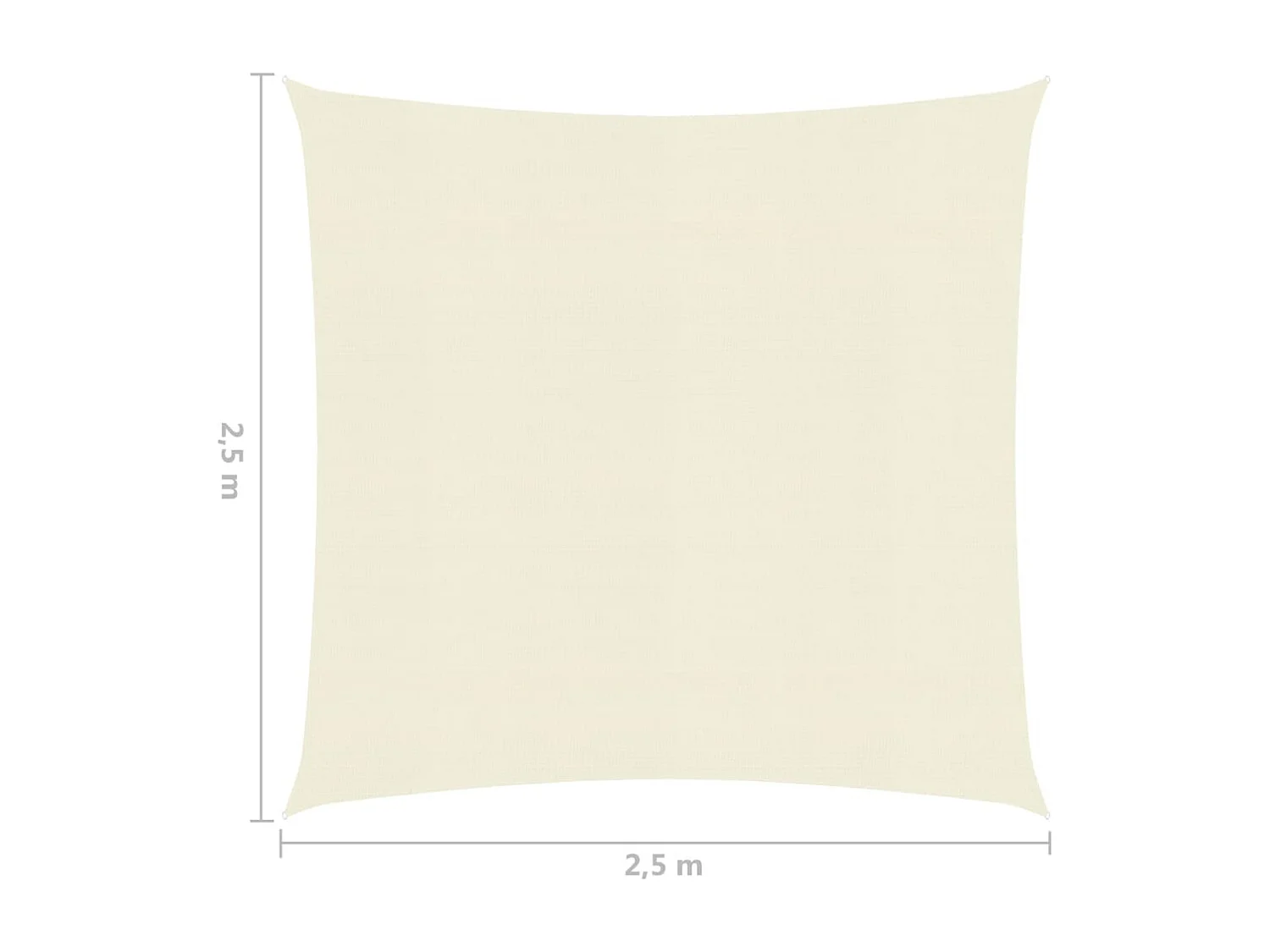 Voile d'ombrage 160 g-m² Crème 2,5x2,5 m PEHD
