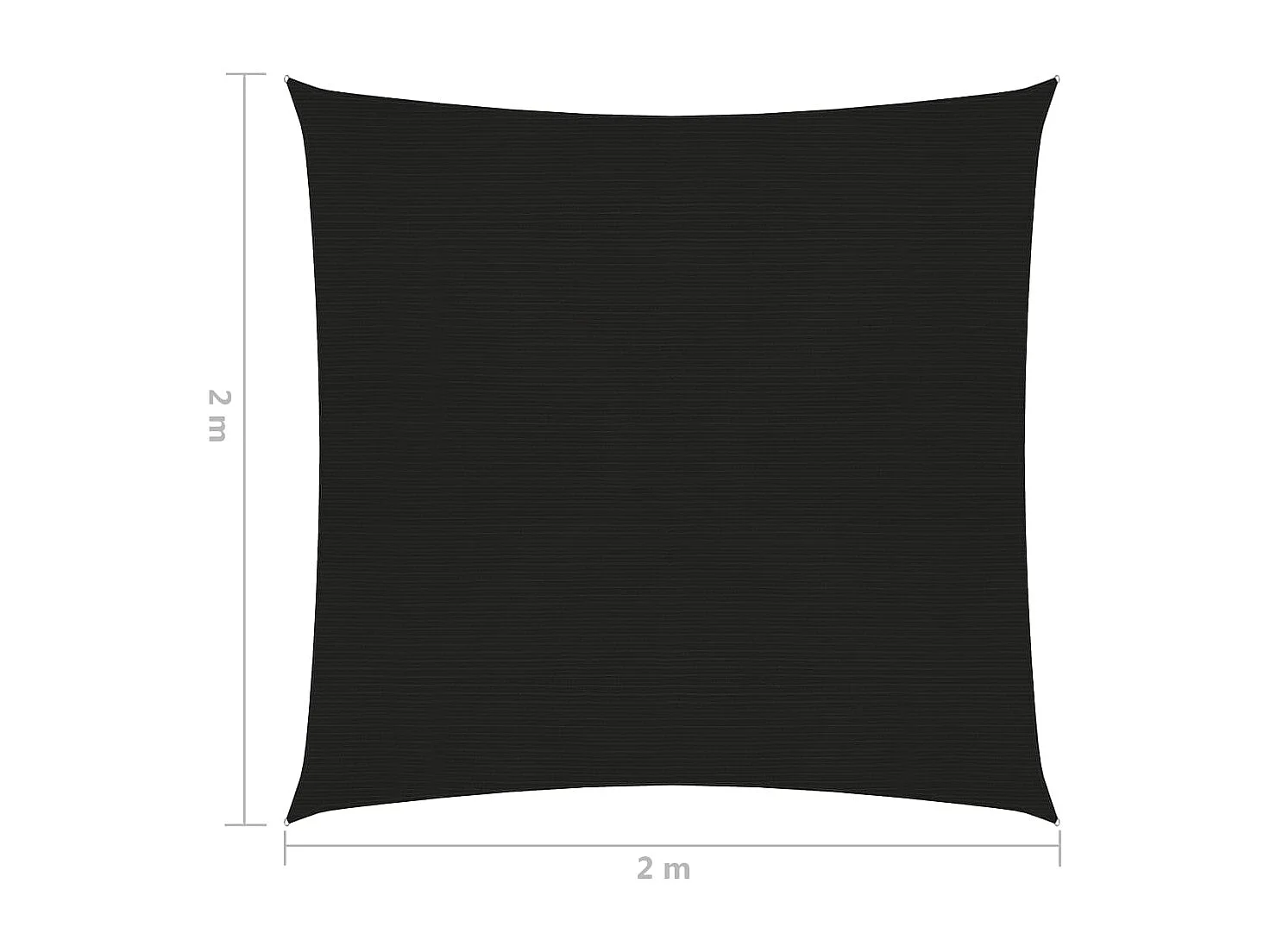 Voile d'ombrage 160 g-m² Noir 2x2 m PEHD