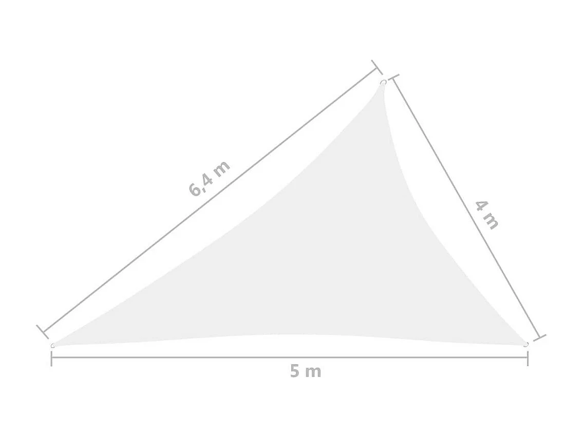 Voile de parasol Tissu Oxford triangulaire 4x5x6,4 m Blanc