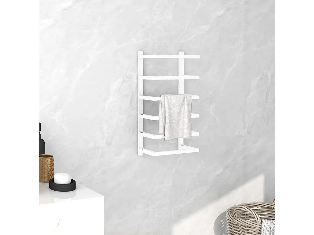 Porte-serviette Blanc 24x12x48 Acier