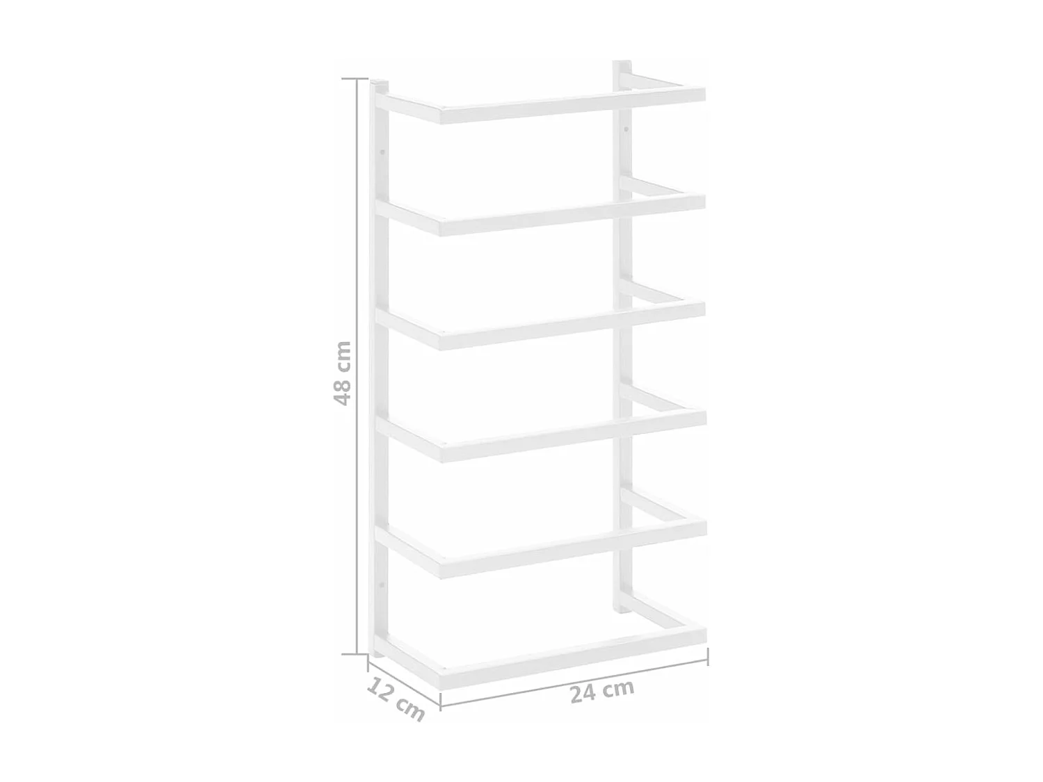 Porte-serviette Blanc 24x12x48 Acier