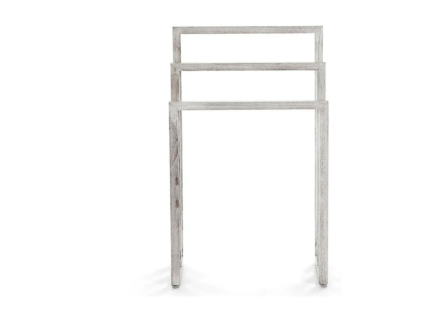 Porte-serviette 3 portants bois massif gris voilé