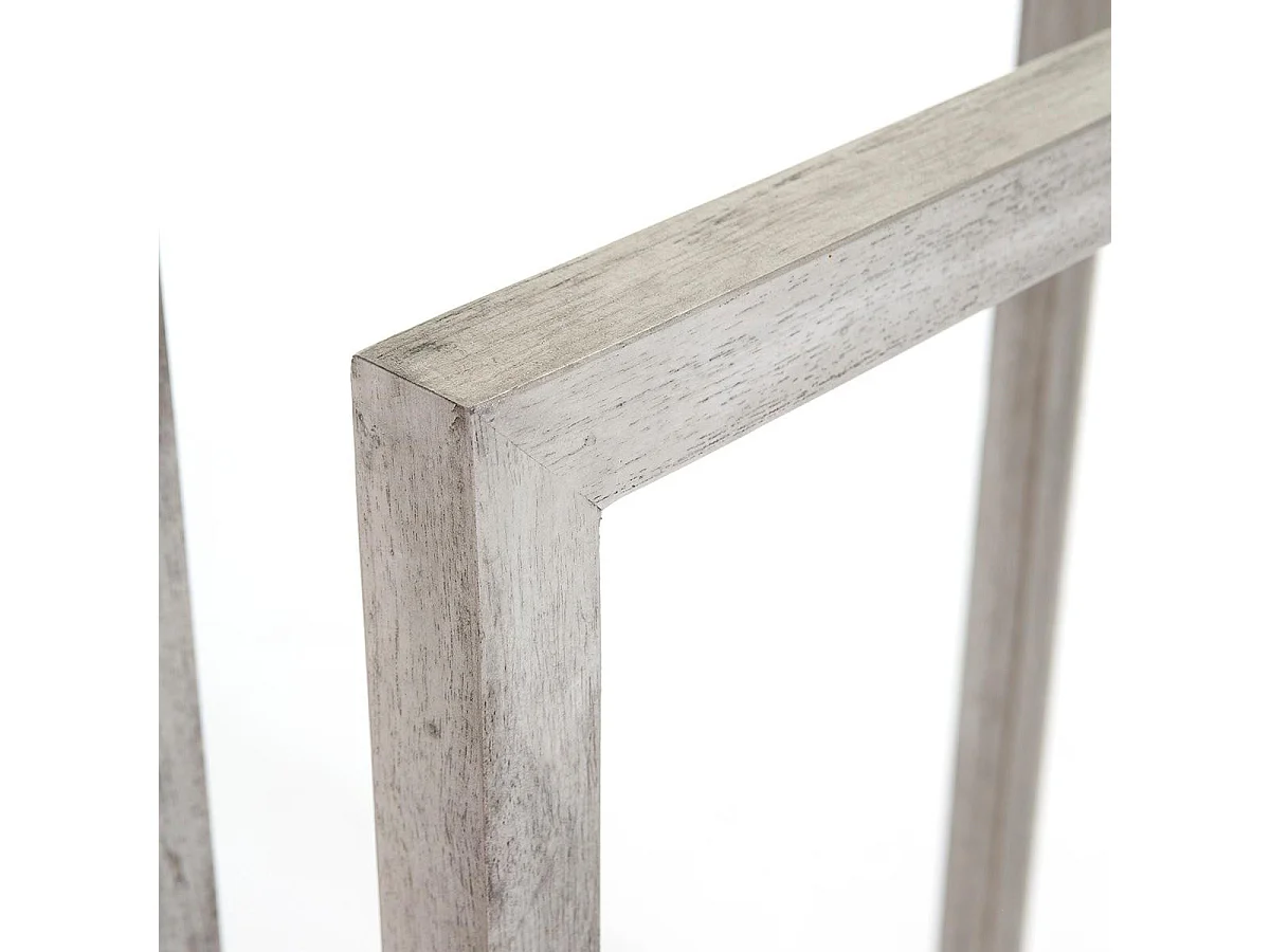 Porte-serviette 3 portants bois massif gris voilé