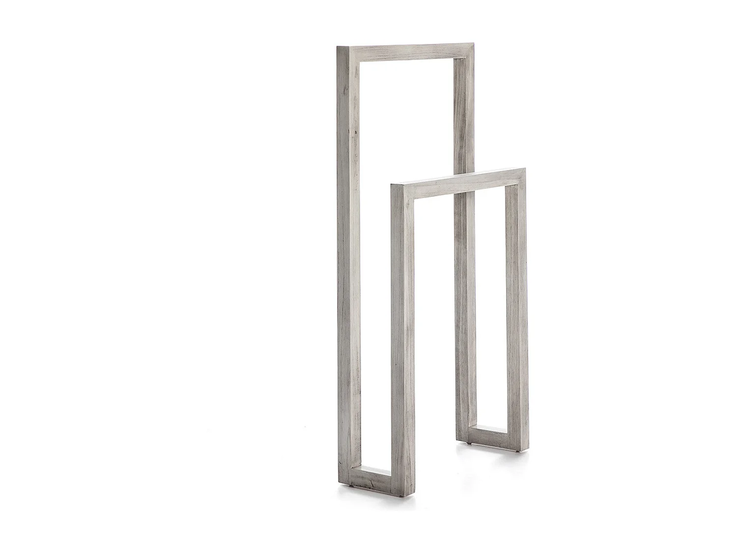 Porte-serviette bois massif gris voilé