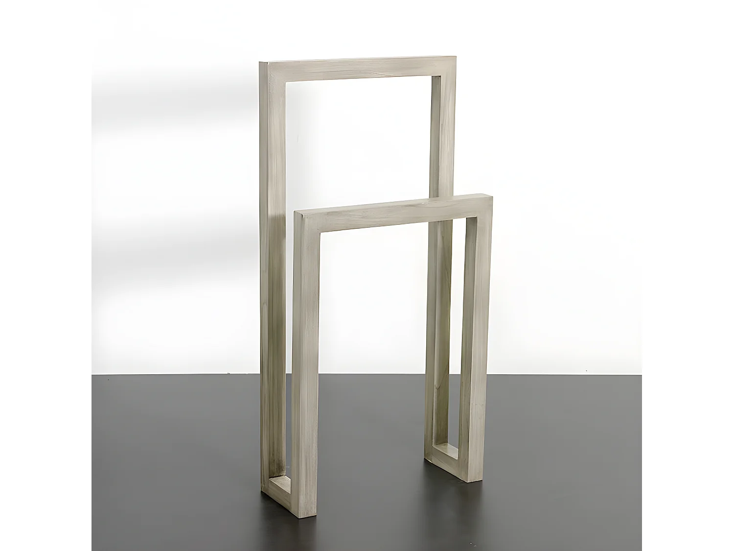 Porte-serviette bois massif gris voilé