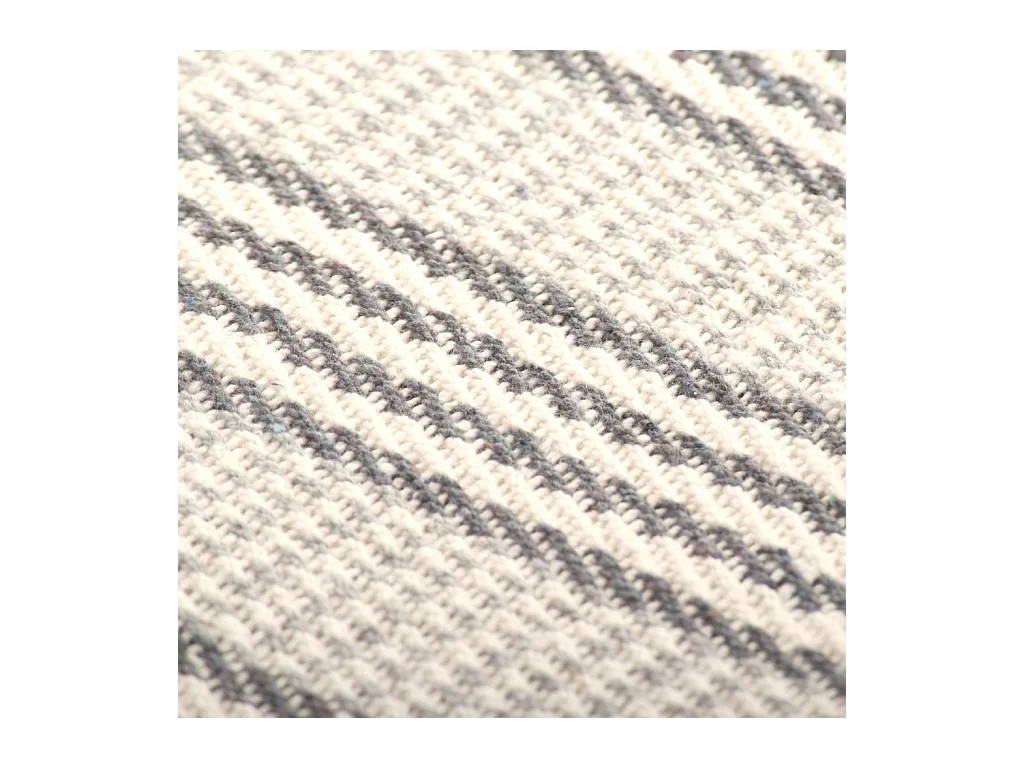 Couverture coton à rayures 125x150 Gris et Blanc