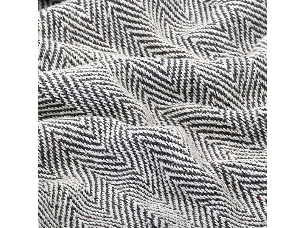 Couverture coton à chevrons 220x250 Bleu marine