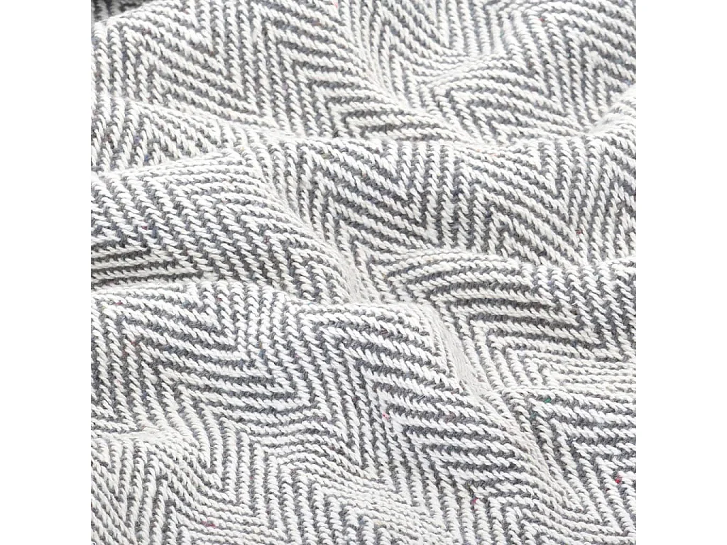 Couverture coton à chevrons 125x150 Gris