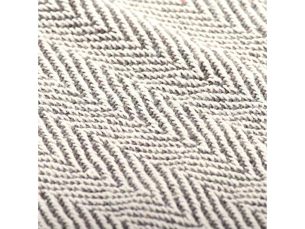 Couverture coton à chevrons 125x150 Gris