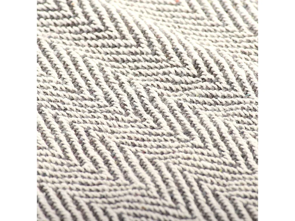 Couverture coton à chevrons 220x250 Gris
