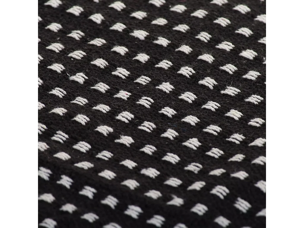 Couverture coton à carrés 125x150 Noir
