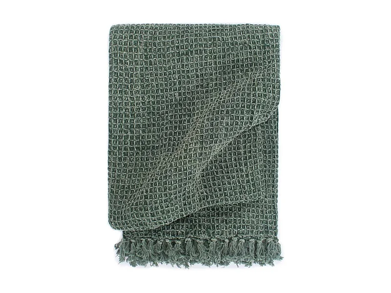 Couverture en coton 125x150 Vert foncé