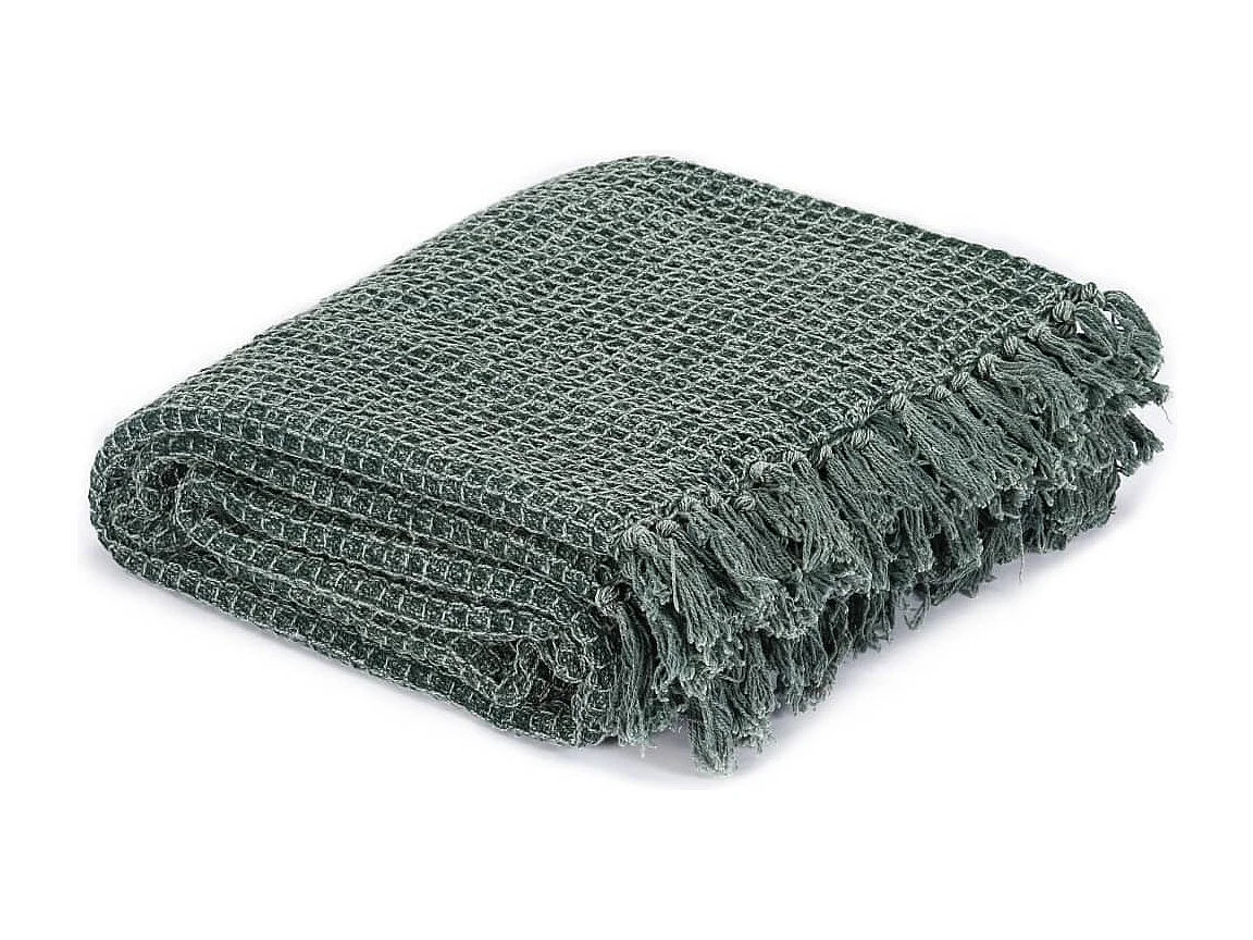 Couverture en coton 125x150 Vert foncé