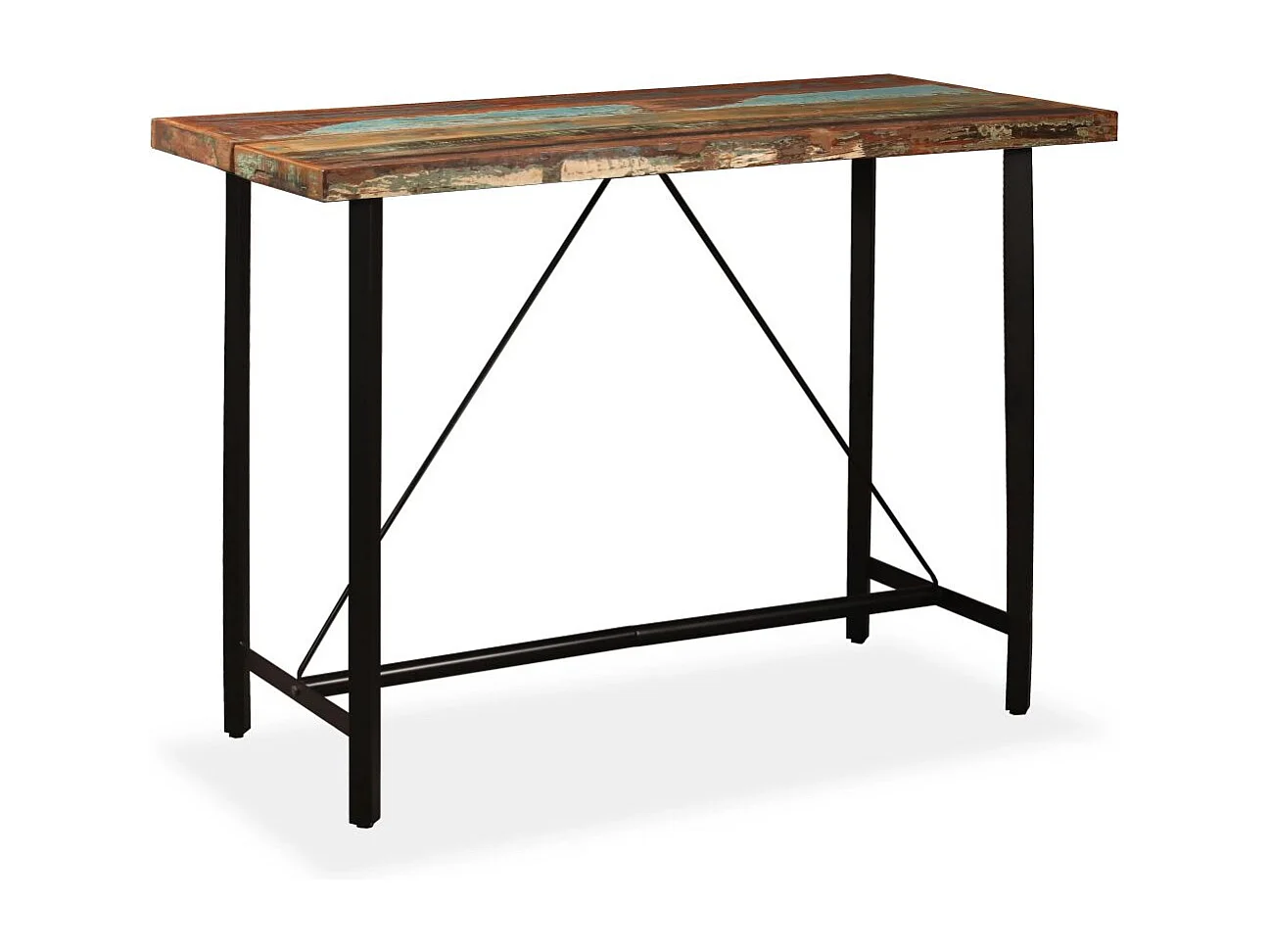 Ensemble de bar 7 pcs Bois massif recyclé