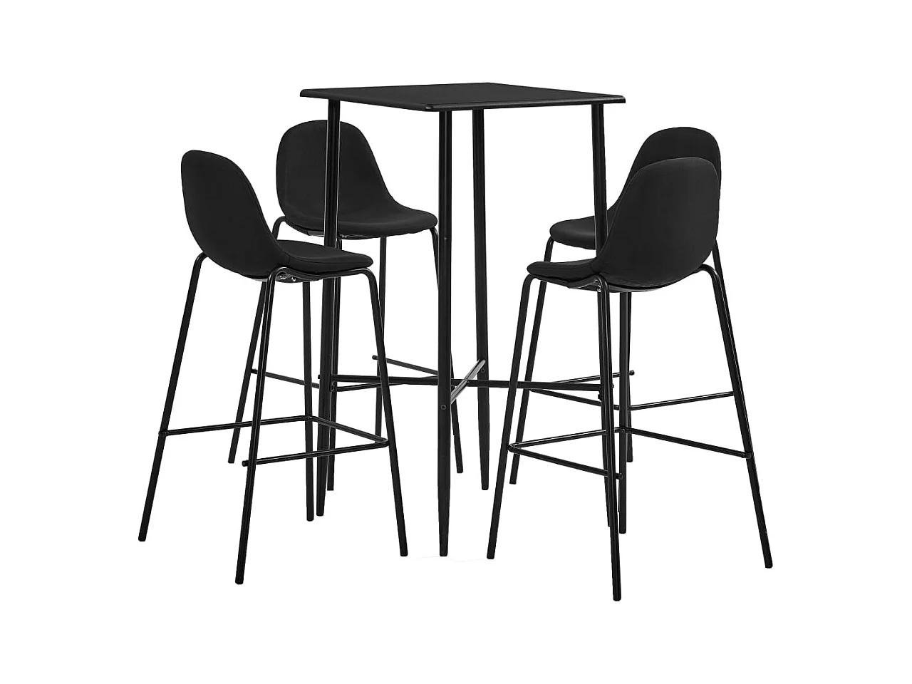 Ensemble de bar 5 pcs Tissu Noir 2
