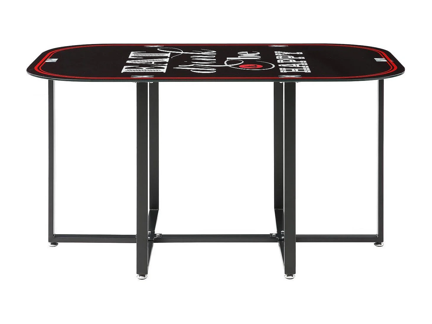 Ensemble Table de Repas & 6 Chaises "Tibal" 140cm Noir & Gris